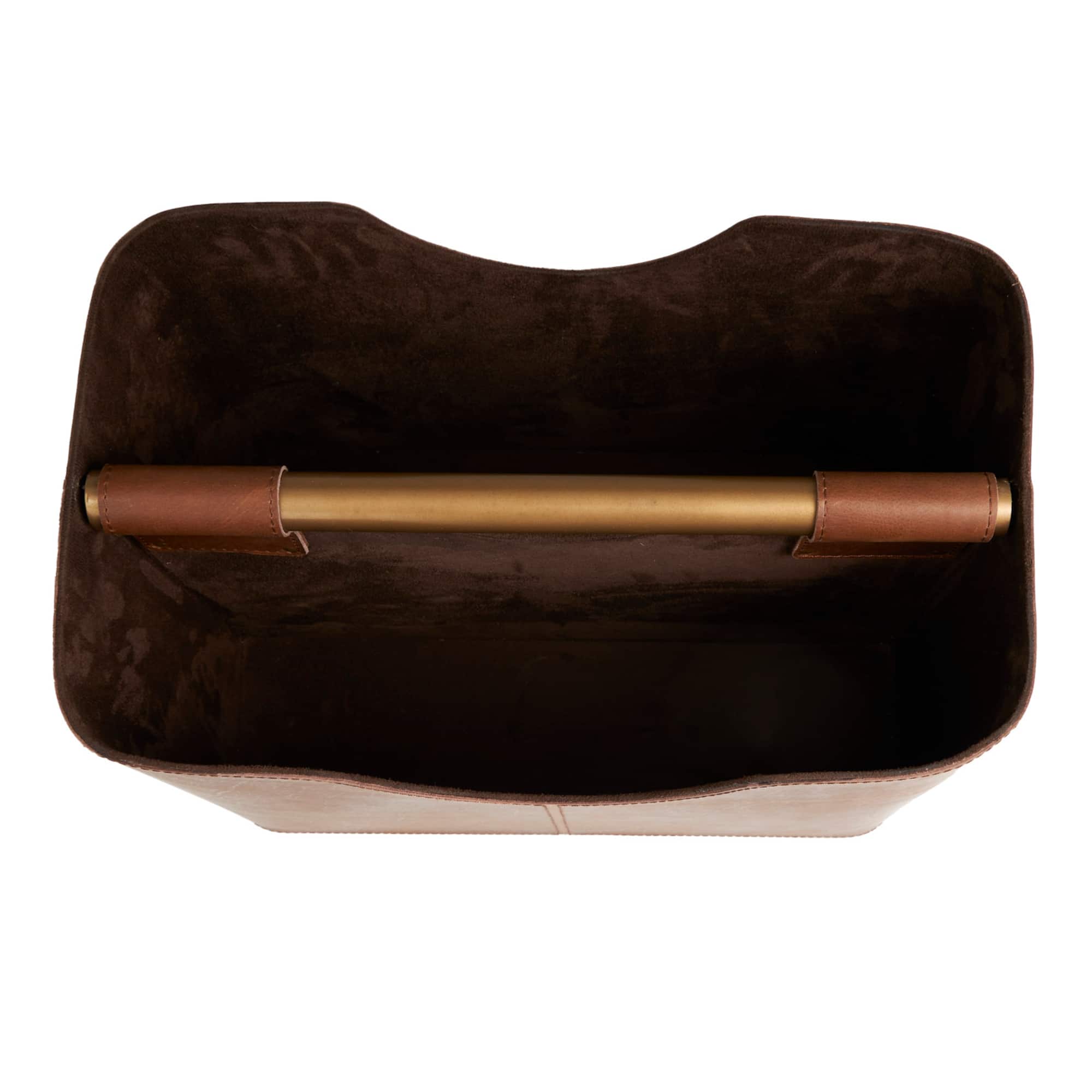 16" Brown Leather Magazine Holder